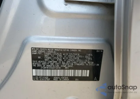 2014 Toyota Rav4 Limited from USA, damaged, VIN 2T3DFREV4EW173578